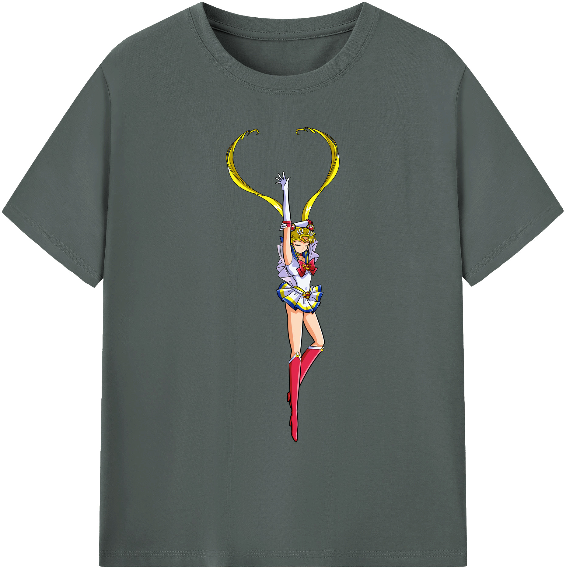 （画像用） 美少女戦士セーラームーン 月野 うさぎ つきの うさぎ Sailor Moon Tsukino Usagi 綿100％ メンズ半袖Tシャツ｜肌触りやわらか＆通気性